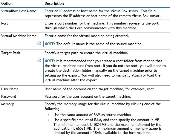 VirtualBox Options