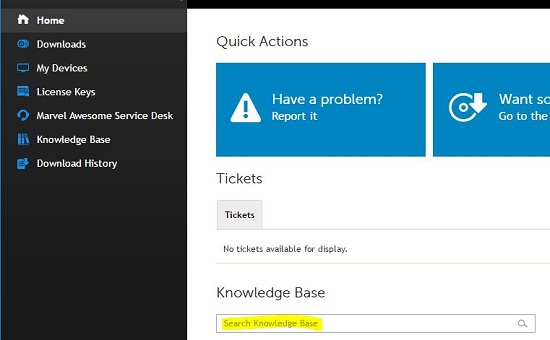 KB Search Widget - Home Page