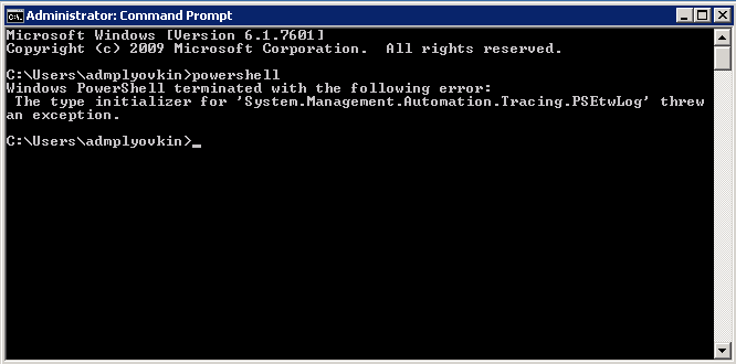Powershell Failed to Start on CMD