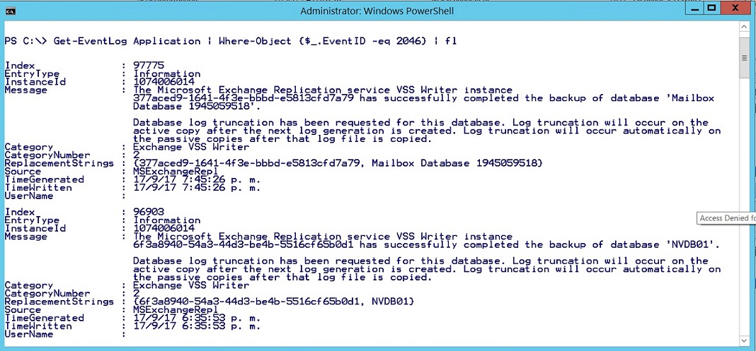 PowerShell Event 2046