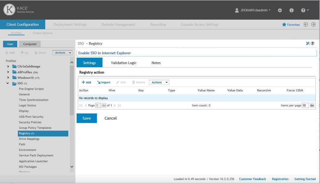 New Registry element