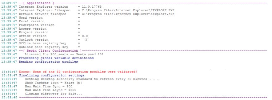 Profile validation logic