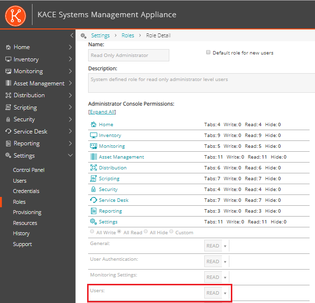 Settings | Users