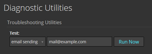 Email sending test from Diagnostic Utilities