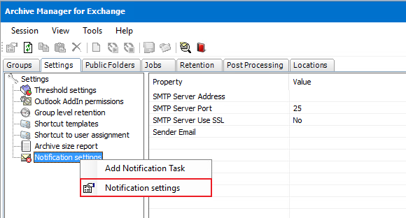 Settings - Notification settings