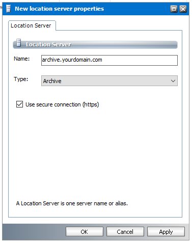 New location server properties (SSL)