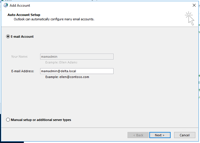 Account Setup (mamadmin)