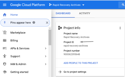 Copy the Project ID.