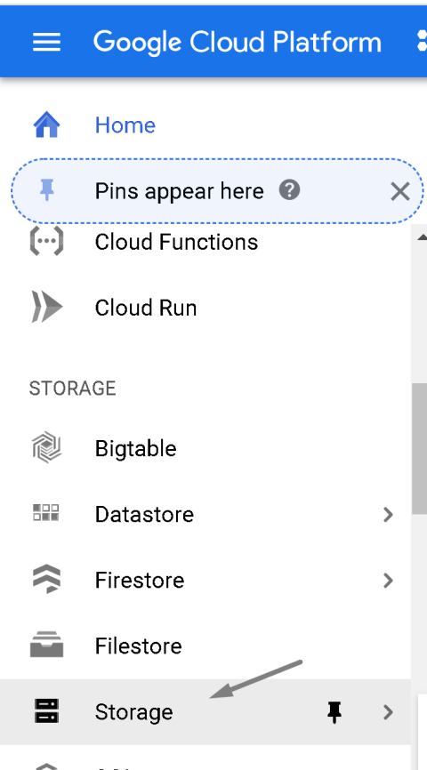 Create a storage Bucket.