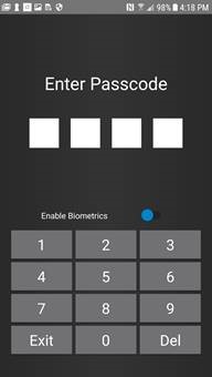 Android passcode prompt