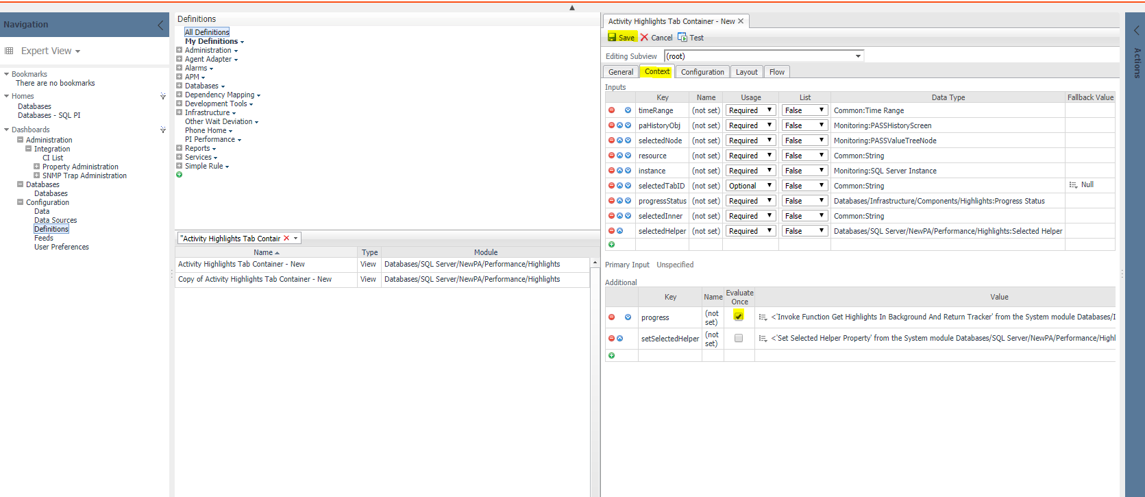 SQL PI dashboard stuck / frozen when loading Activity Highlights (4226878)