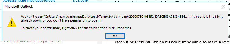 Addin Error