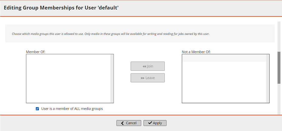 Media Group Membership Selection
