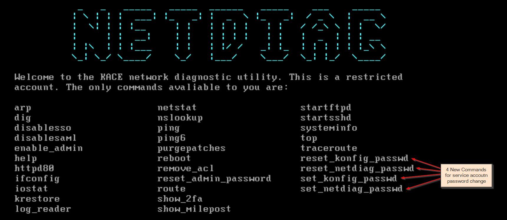 Service Account Password change commands