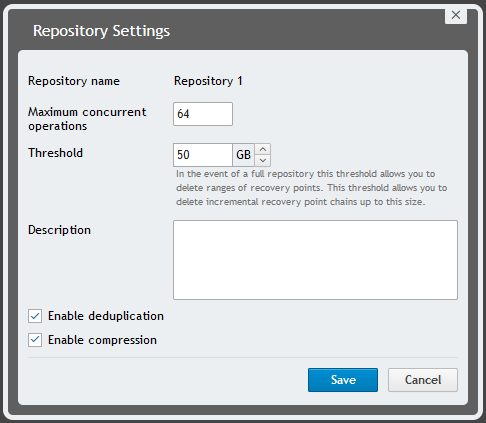 Repository Threshold configuration