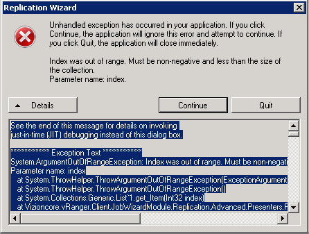 Unhandled Exception Error