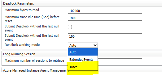 Deadlock Collection Trace setting