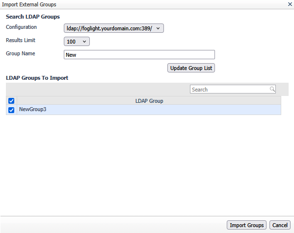 Manually import new group