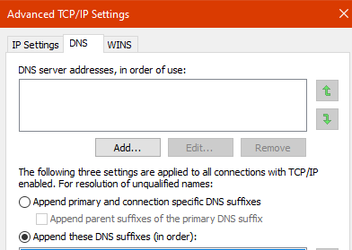 Advanced TCP/IP Settings