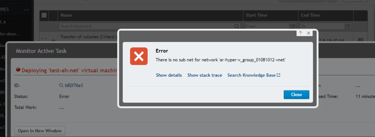 Deploying Virtual Machine in Azure fails with "Error There is no subnet ...
