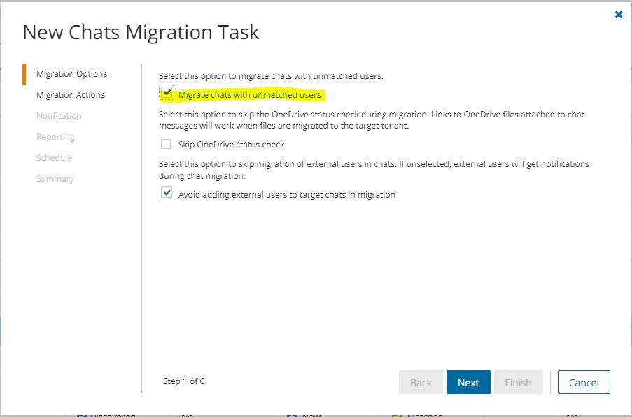 Migrate Chats with unmatched users