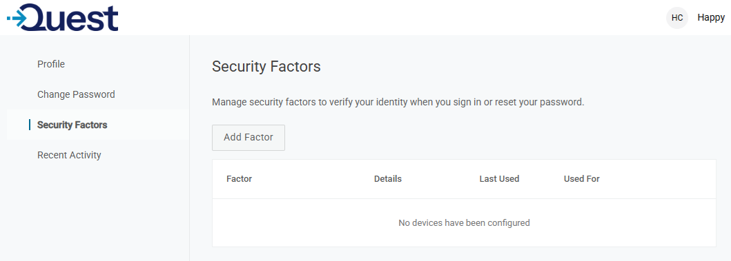 Add Security Factor