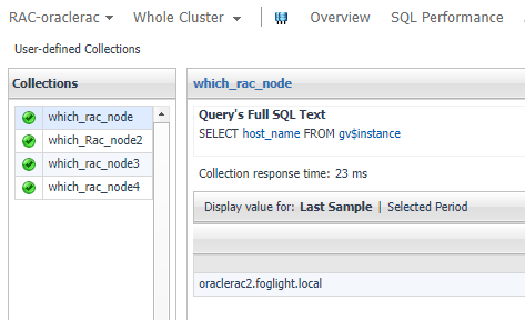UDC collection from an Oracle RAC only displays the result from one ...