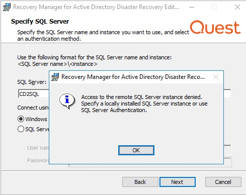 Does RMAD Version 10.3 Supports Windows Authentication For SQL Remote ...