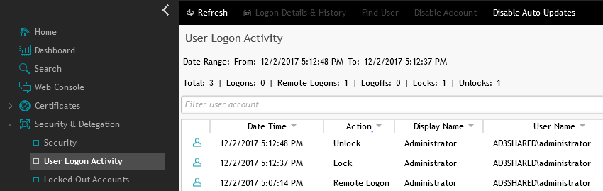 logon activity