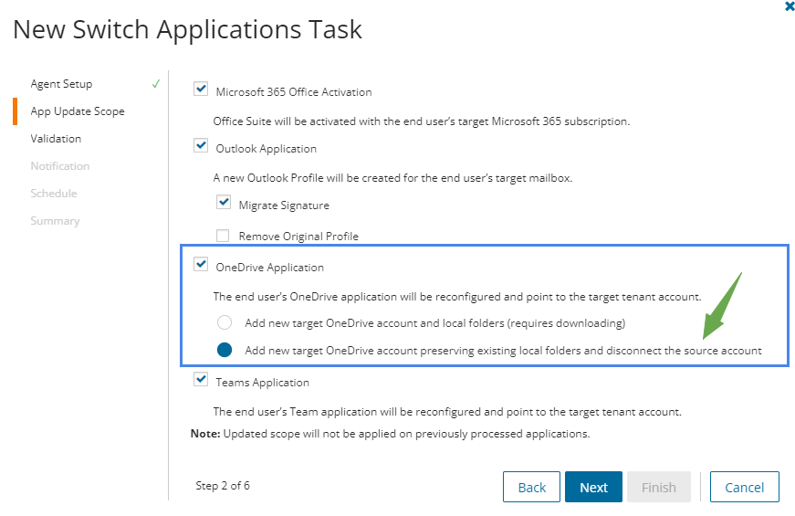 New Switch Application Task