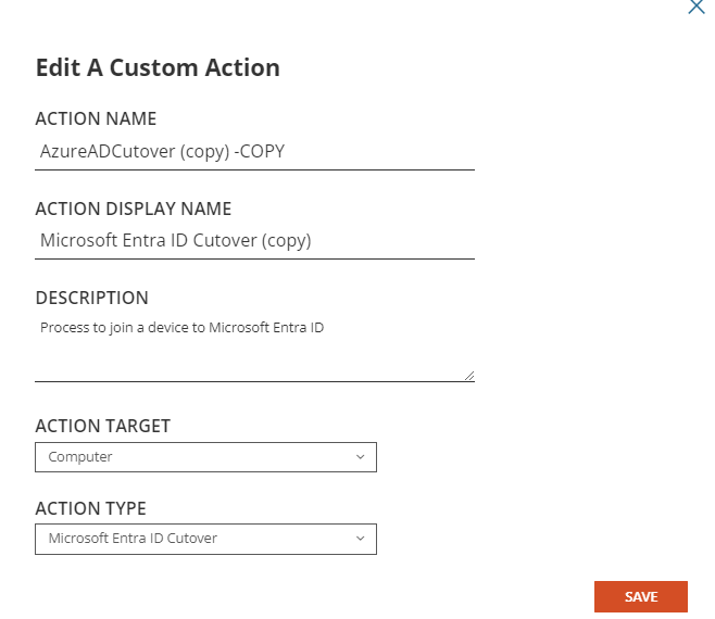 Edit Custom Action