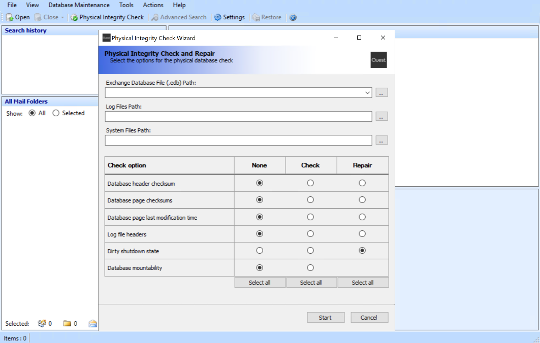 Exchange database dirty shutdown
