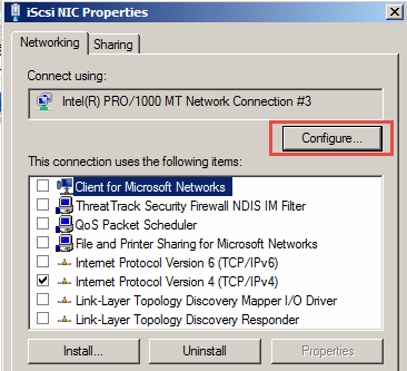 NIC Config Options