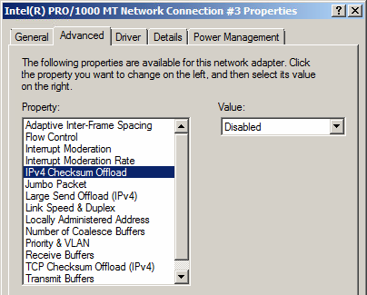 Offload set to DISABLED