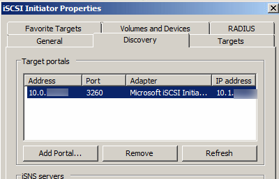 iSCSI Initiator Properties