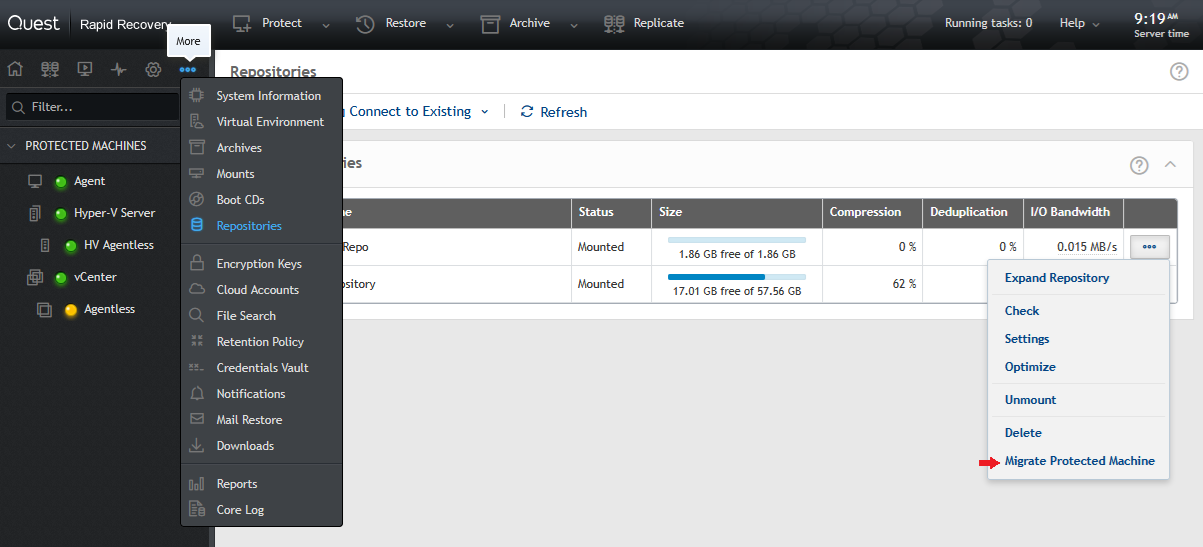 Migrate Protected Machine