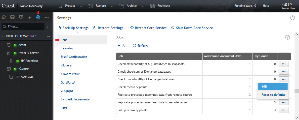 Configure simultaneous replication jobs