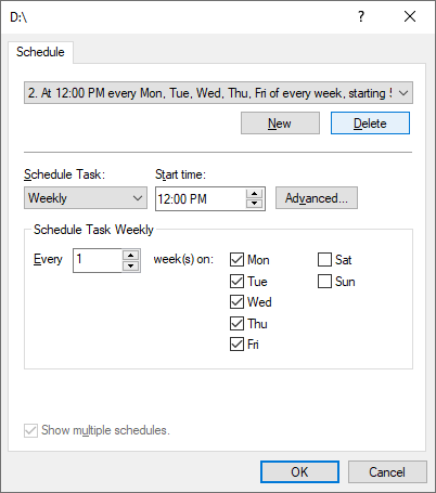 Shadows Schedule