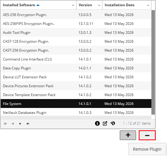 Remove NetVault Plugin