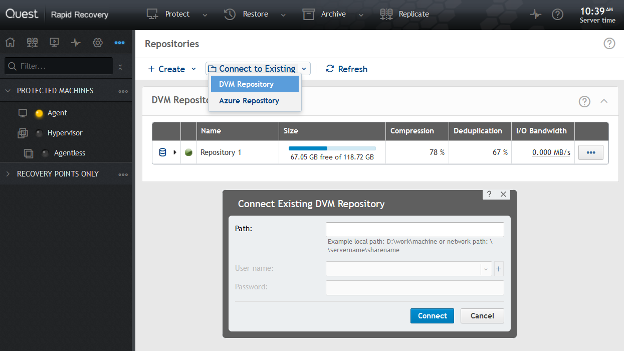 Re-connect existing repository