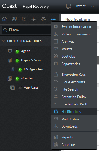Notifications Menu