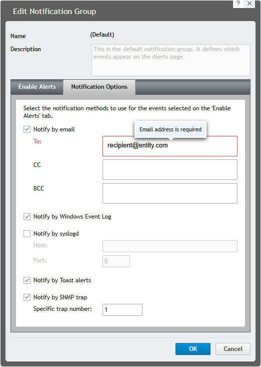 Notifications Options