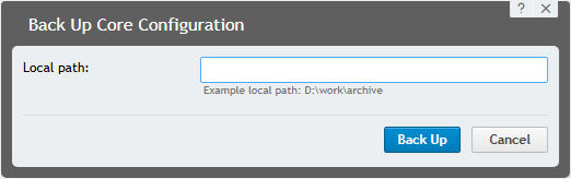 Back Up Core Configuration
