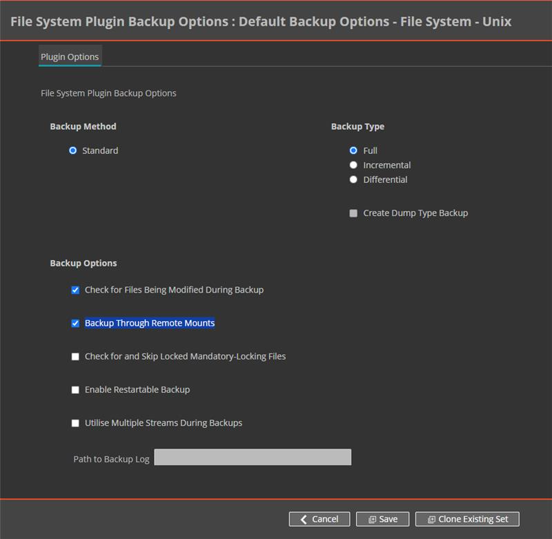 Backup Through Remote Mounts Option