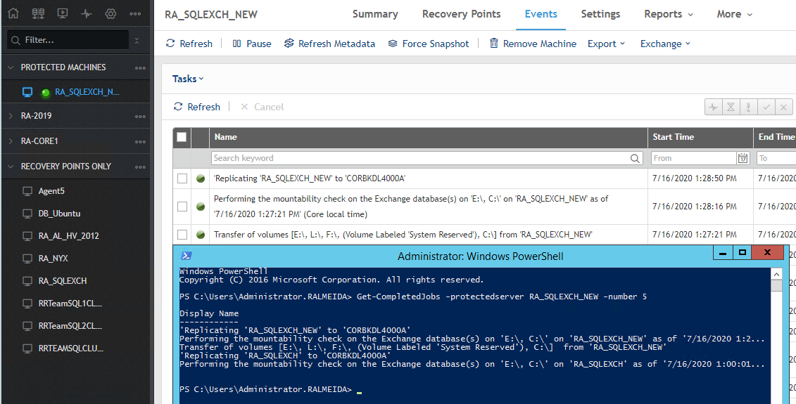 Get-CompletedJobs cmdlet output