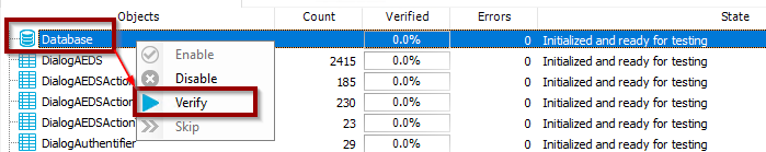 Figure 5: Data Consistency Tab demonstrating where to Right-Click and select