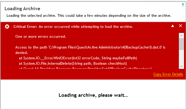 critical error