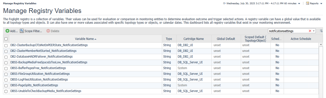 Newly created NotificationSetting variables