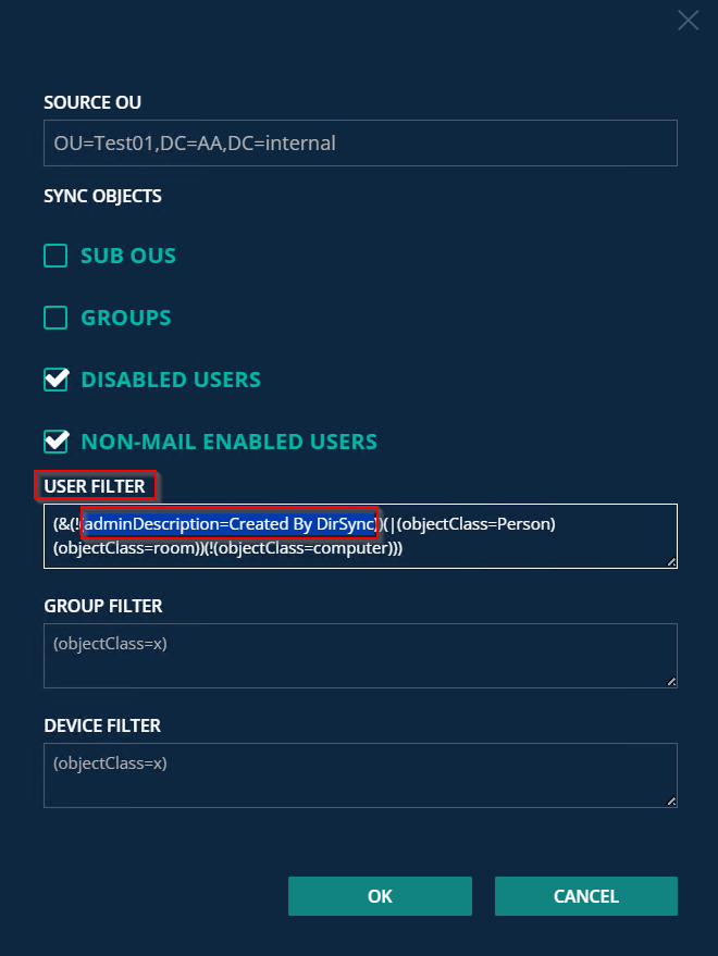 LDAP User Filter