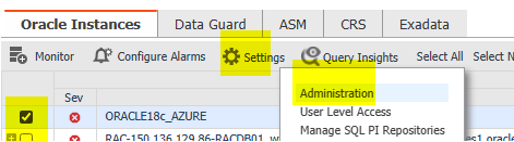 Choose the Settings Administration link in Globalview